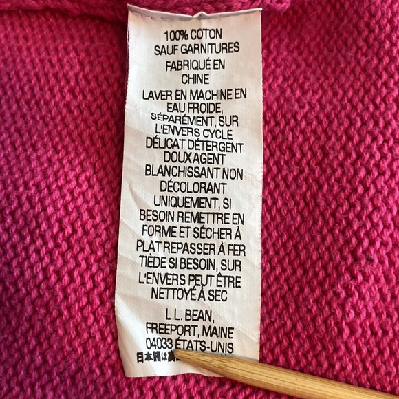 L. L. Bean 100% cotton Shawl Collar horn toggles and loop Candy pink Barbie XS - Picture 14 of 15